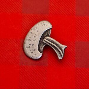 Vintage Silver Tone Abstract Mushroom Unique Brooch by Metzke - O33